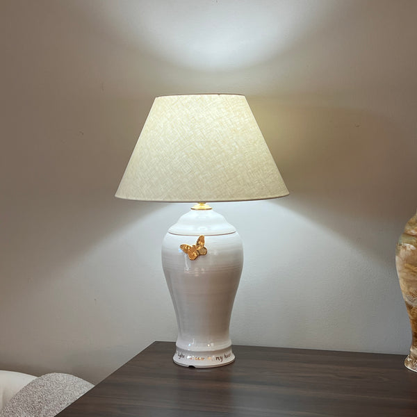 Lamp Urn - Golden Butterfly, safely holding your loved one in a lamp