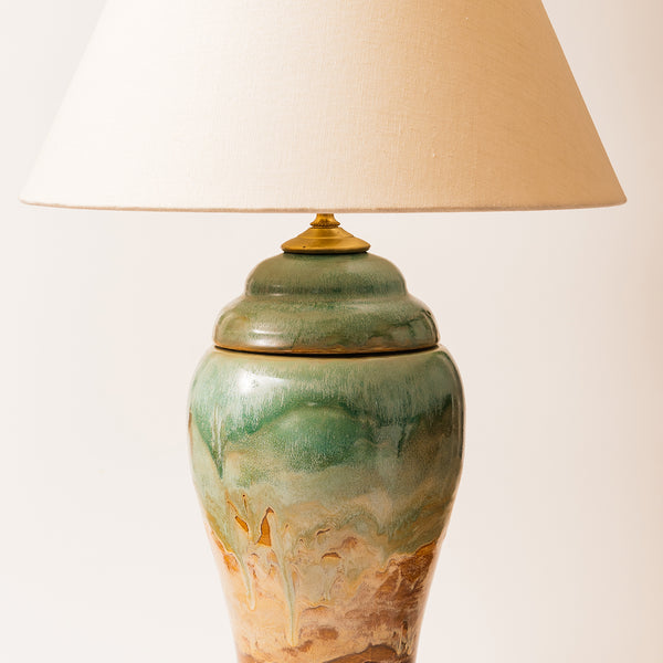 Serenity Lamp Urn - multi color with turquoise green and beige