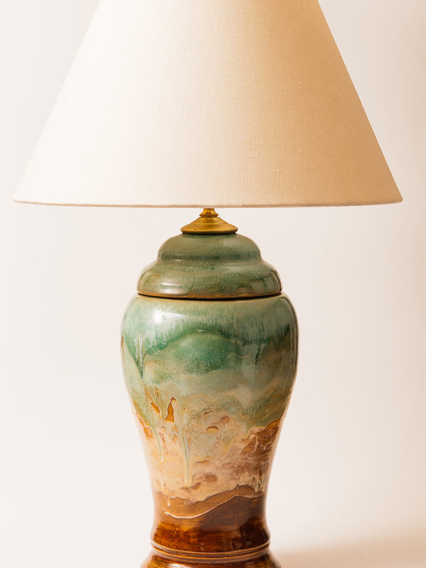 Serenity Lamp Urn - multi color with turquoise green and beige