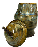 Rustic Cremation Urn - Fluted Design, Stoneware